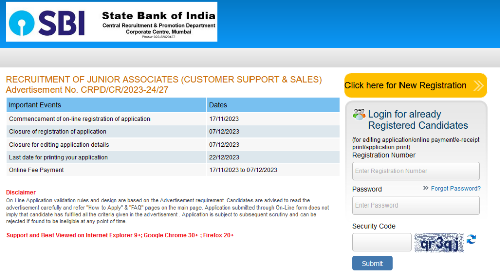 SBI Clerk Notification 2023